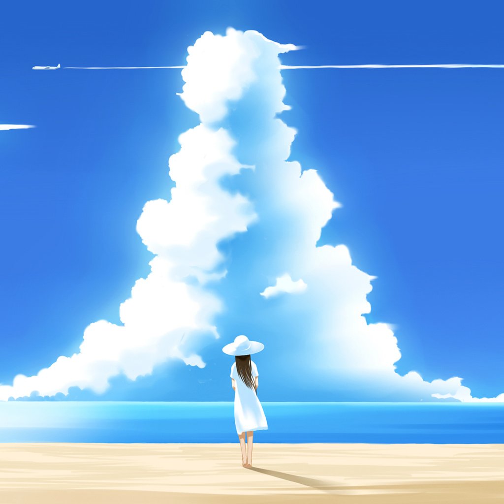 Обои небо, облака, пляж, лето, the sky, clouds, beach, summer разрешение 1920x1080 Загрузить