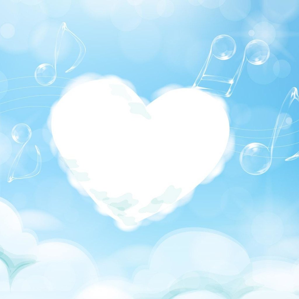 Обои облака, ноты, сердечко, мелодия, clouds, notes, heart, melody разрешение 1920x1100 Загрузить