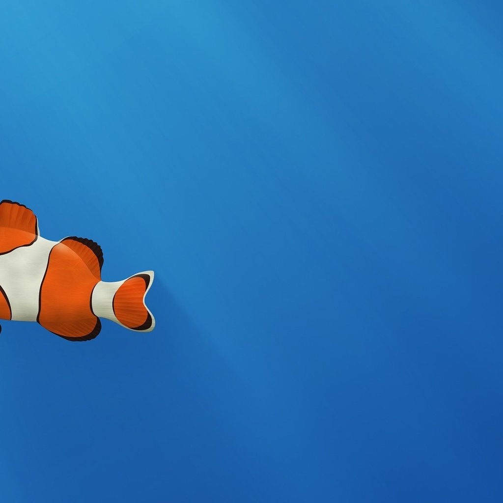 Обои синий, пузыри, золотая рыбка, рыба-клоун, blue, bubbles, goldfish, clown fish разрешение 3840x1200 Загрузить