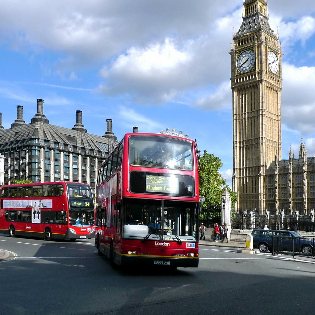 Обои лондон, телефонная будка, автобус, биг бен, автобусы, london, phone booth, bus, big ben, buses разрешение 3674x1953 Загрузить
