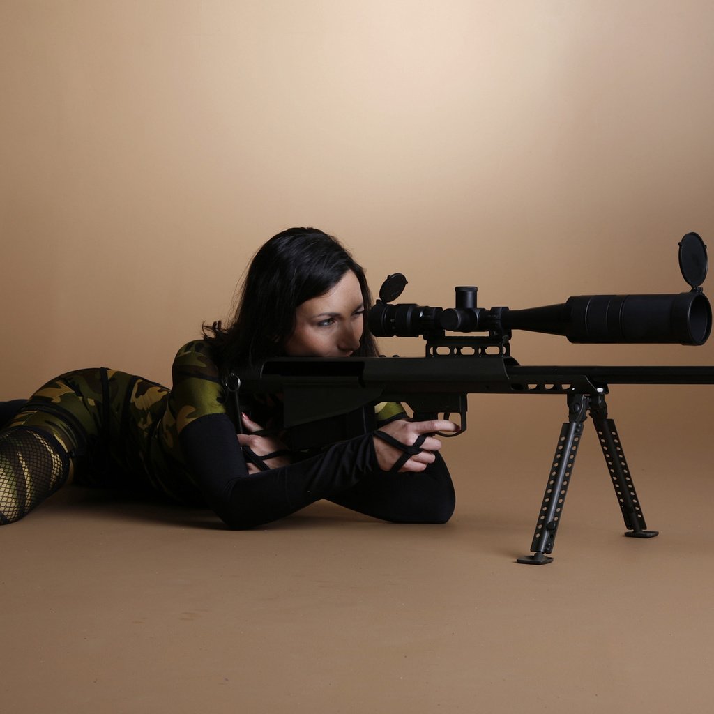 Обои девушка, снайпер, с оружием, girl, sniper, weapons разрешение 1920x1200 Загрузить