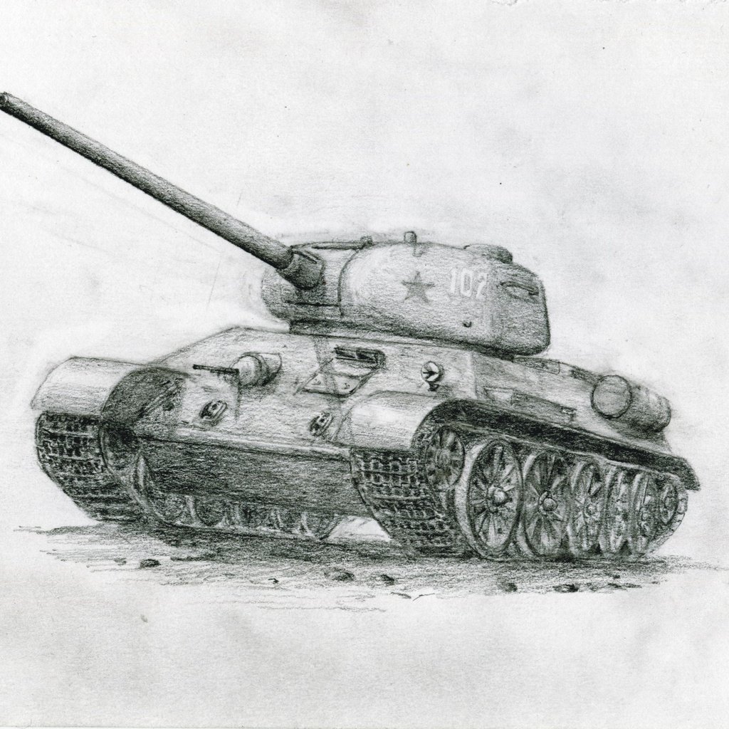 Обои советский танк, карандашный рисунок, т-34, soviet tank, pencil drawing, t-34 разрешение 2457x1727 Загрузить