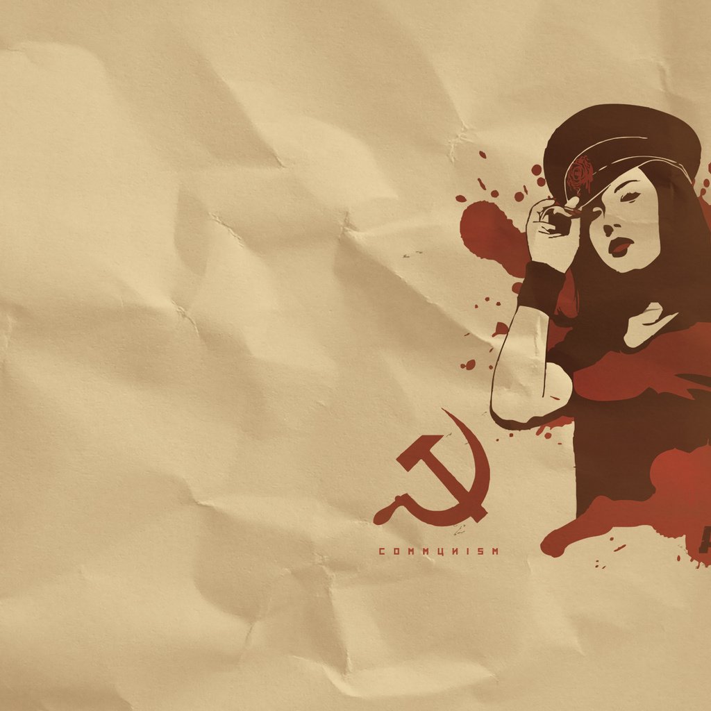 Обои девушка, серп, молот, коммунизм, фуражка, girl, hammer, communism, cap разрешение 1920x1200 Загрузить