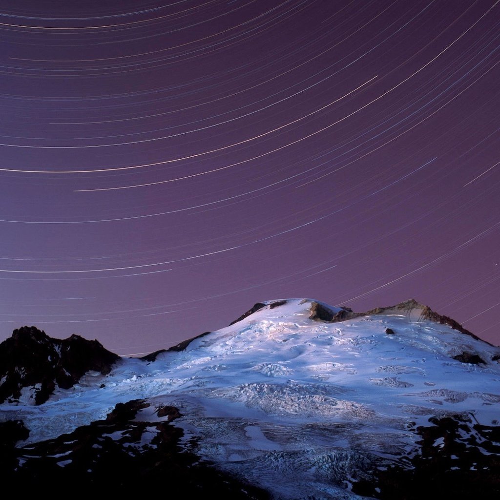 Обои снег, звезды, гора, snow, stars, mountain разрешение 1920x1200 Загрузить