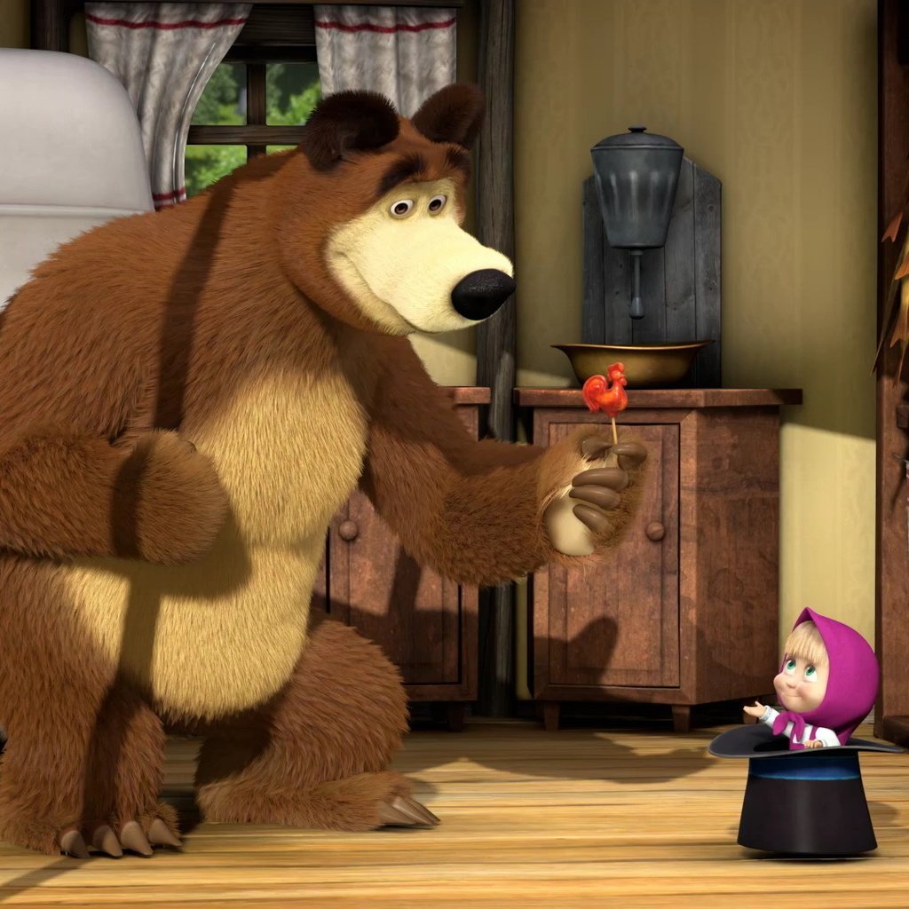 Обои девочка, маша и медведь, girl, masha and the bear разрешение 1920x1080 Загрузить