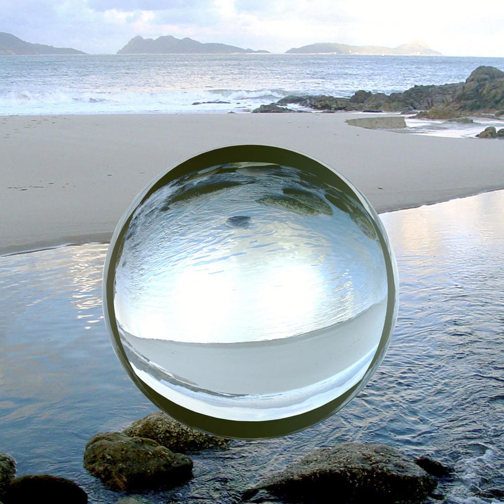 Обои пляж, сфера, шар, стеклянный, компьютерный дизайн, beach, sphere, ball, glass, computer design разрешение 1920x1080 Загрузить