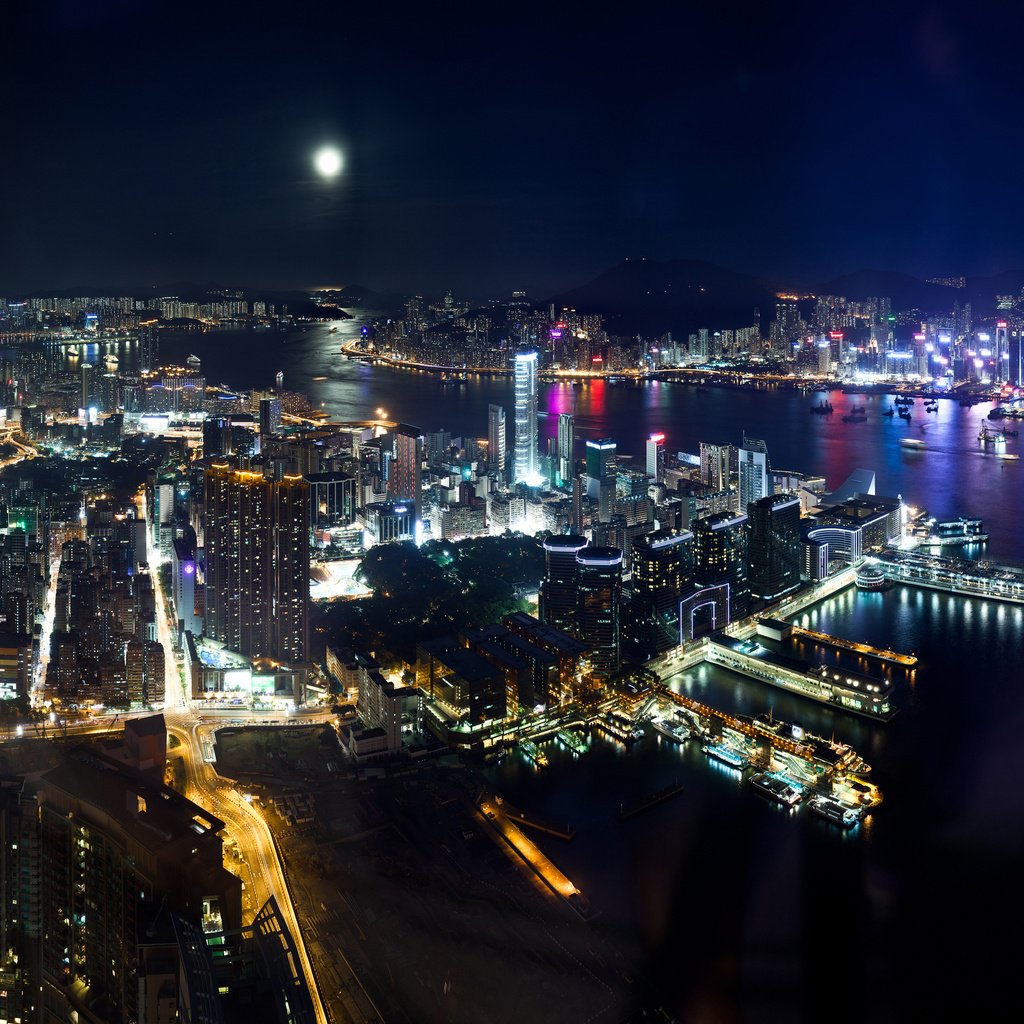 Обои ночь, гонконг, night, hong kong разрешение 3008x2000 Загрузить