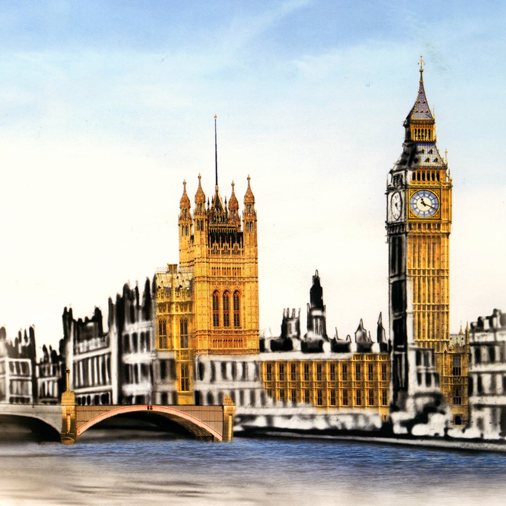 Обои рисунок, лондон, автобус, биг бен, big-ben, figure, london, bus, big ben разрешение 1920x1200 Загрузить