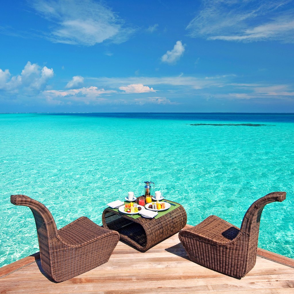 Обои море, отдых, ресторан, тропики, мальдивы, sea, stay, restaurant, tropics, the maldives разрешение 5616x3744 Загрузить