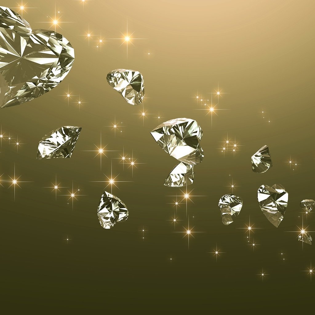 Обои бриллиантовые сердца, diamond heart разрешение 1920x1080 Загрузить