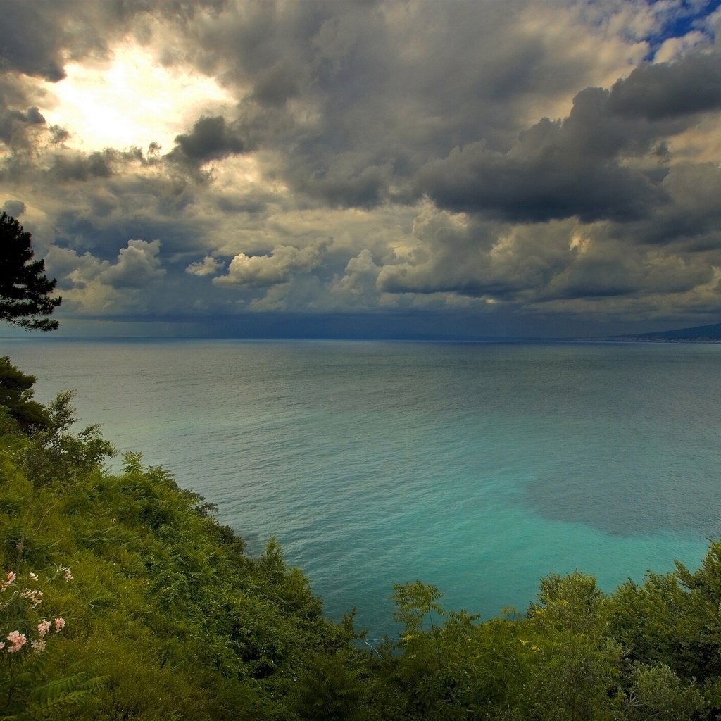 Обои небо, облака, побережье, залив, италия, the sky, clouds, coast, bay, italy разрешение 1920x1367 Загрузить