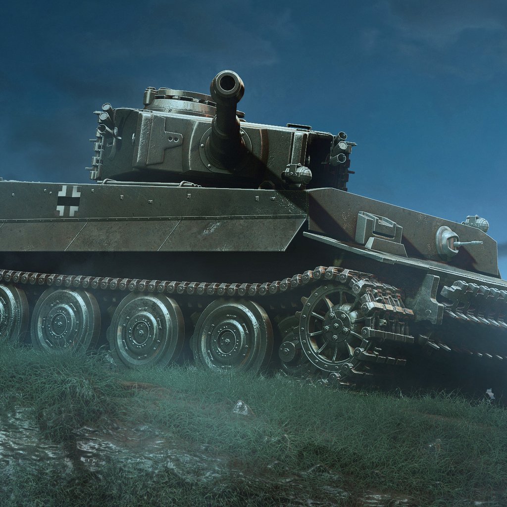 Обои тигр, ночь, танк, немецкий, тяжелый, tiger, night, tank, german, heavy разрешение 1920x1200 Загрузить