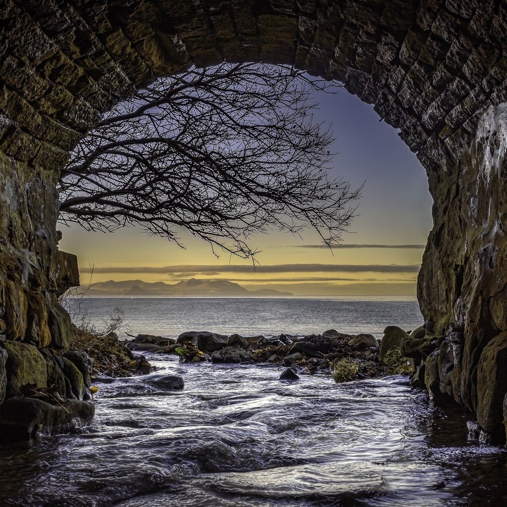 Обои природа, море, мост, туннель, шотландия, nature, sea, bridge, the tunnel, scotland разрешение 2560x1600 Загрузить