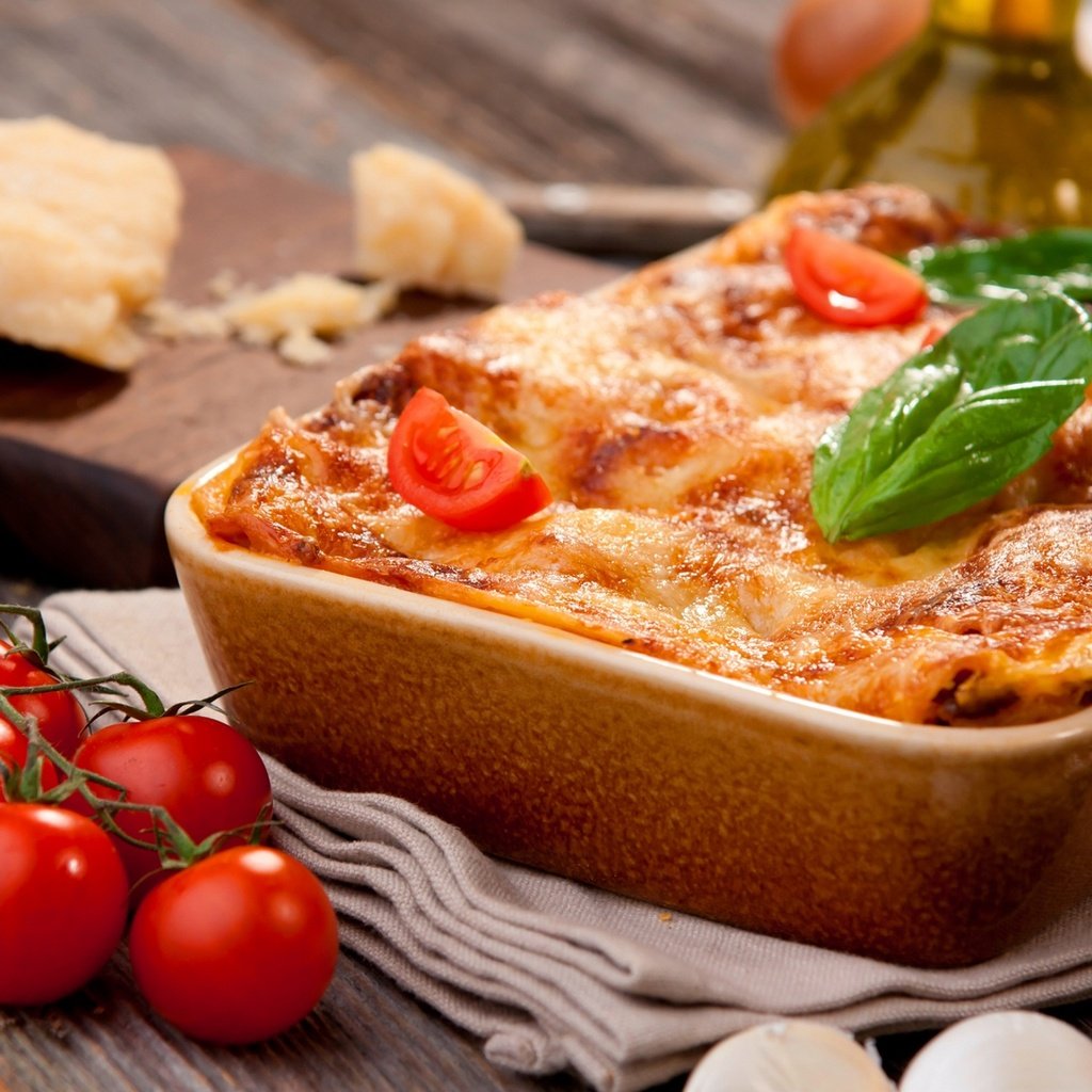 Обои сыр, помидоры, базилик, лазанья, cheese, tomatoes, basil, lasagna разрешение 1920x1280 Загрузить