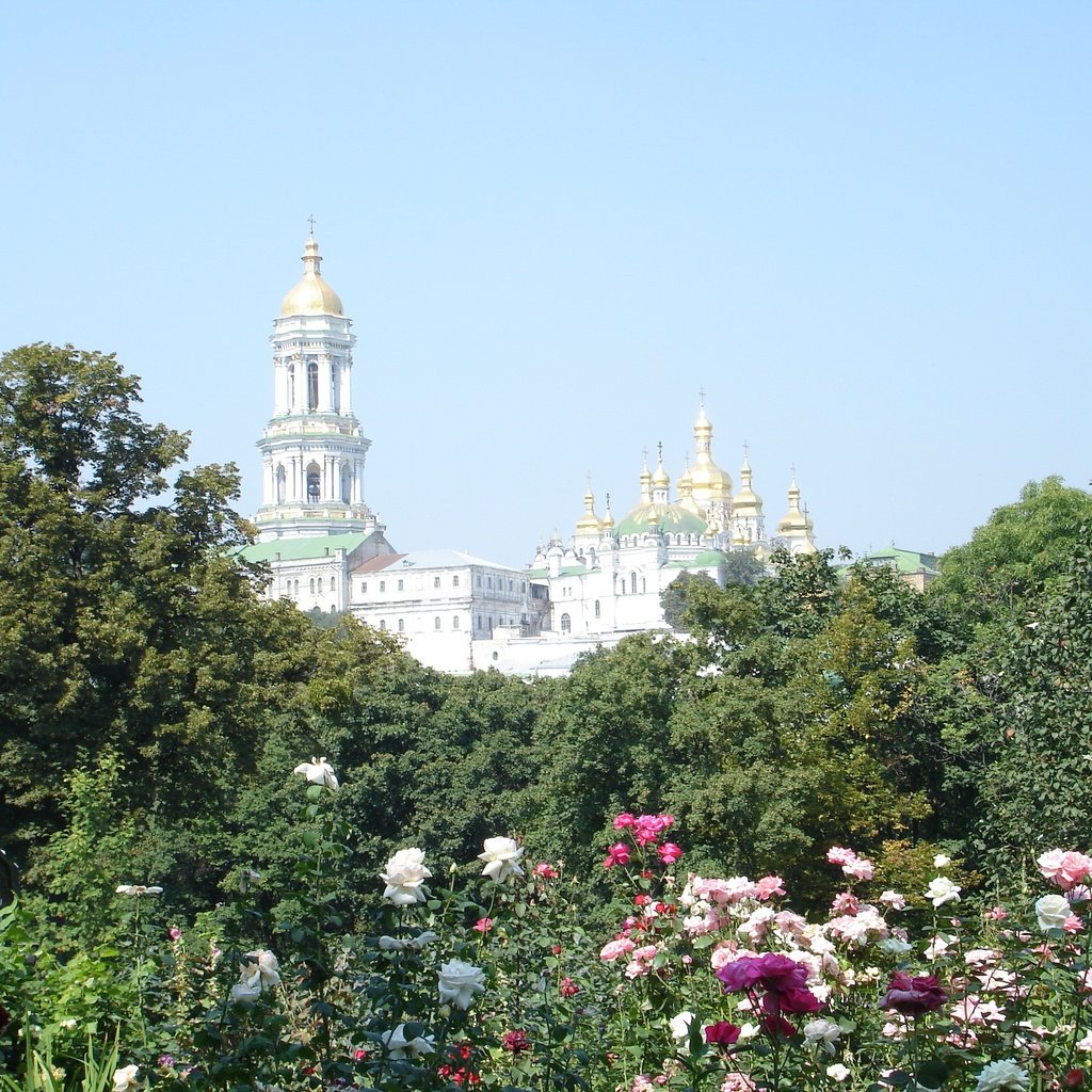 Обои небо, лето, розы, украина, киев, киево - печерская лавра, the sky, summer, roses, ukraine, kiev, kiev - pechersk lavra разрешение 2048x1536 Загрузить