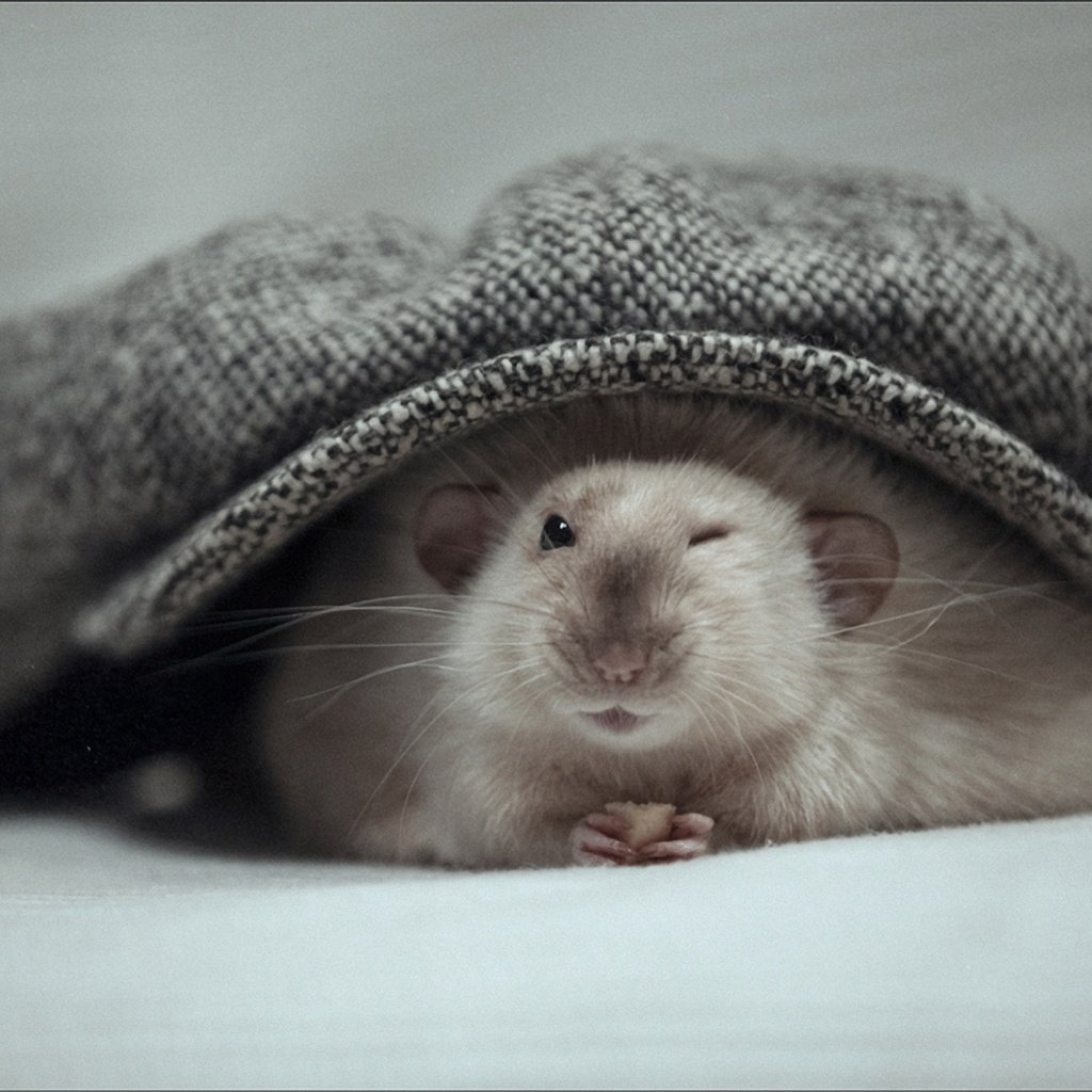 Обои креатив, животное, зверек, кепка, крыса, грызун, creative, animal, cap, rat, rodent разрешение 1920x1184 Загрузить