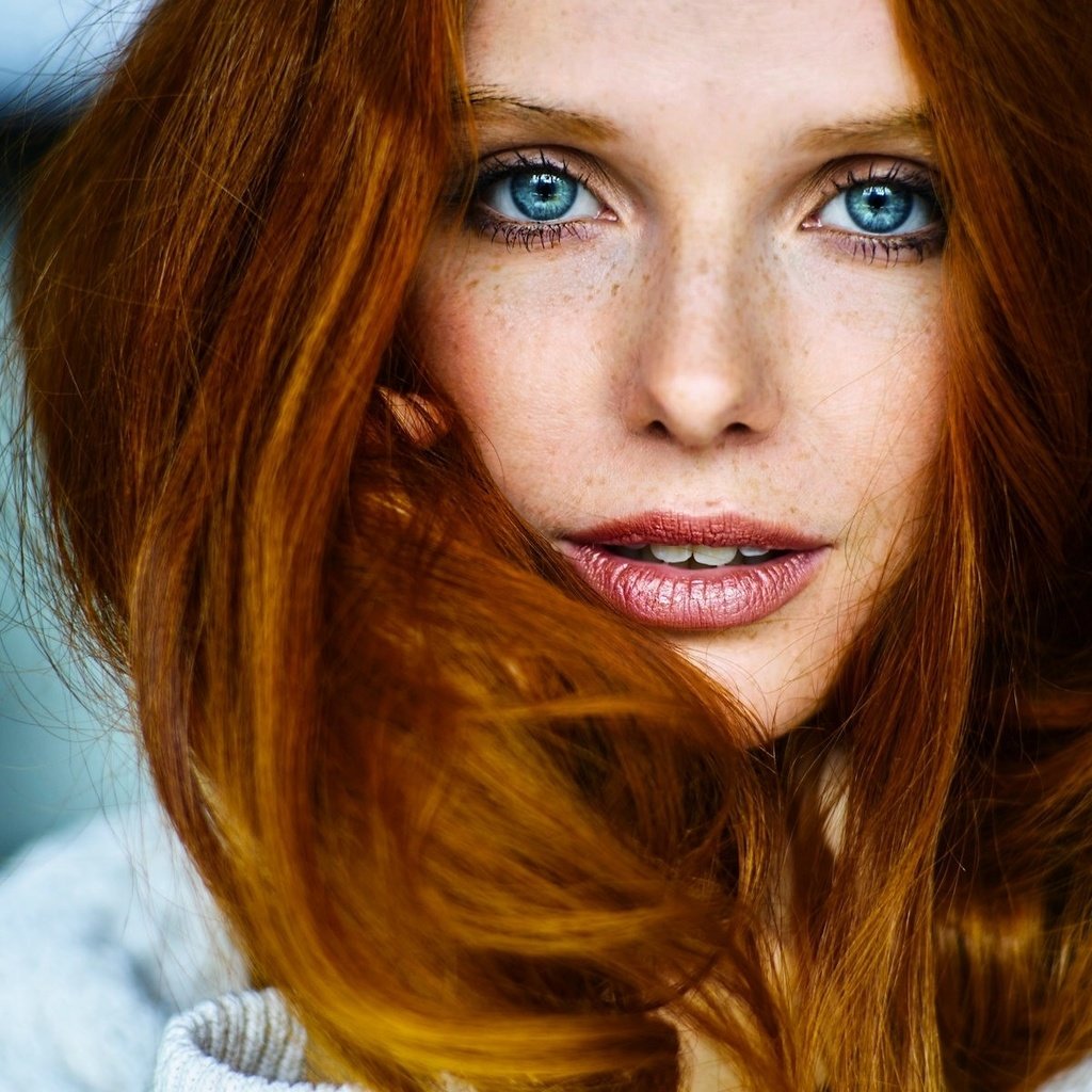 Red hair freckles facial