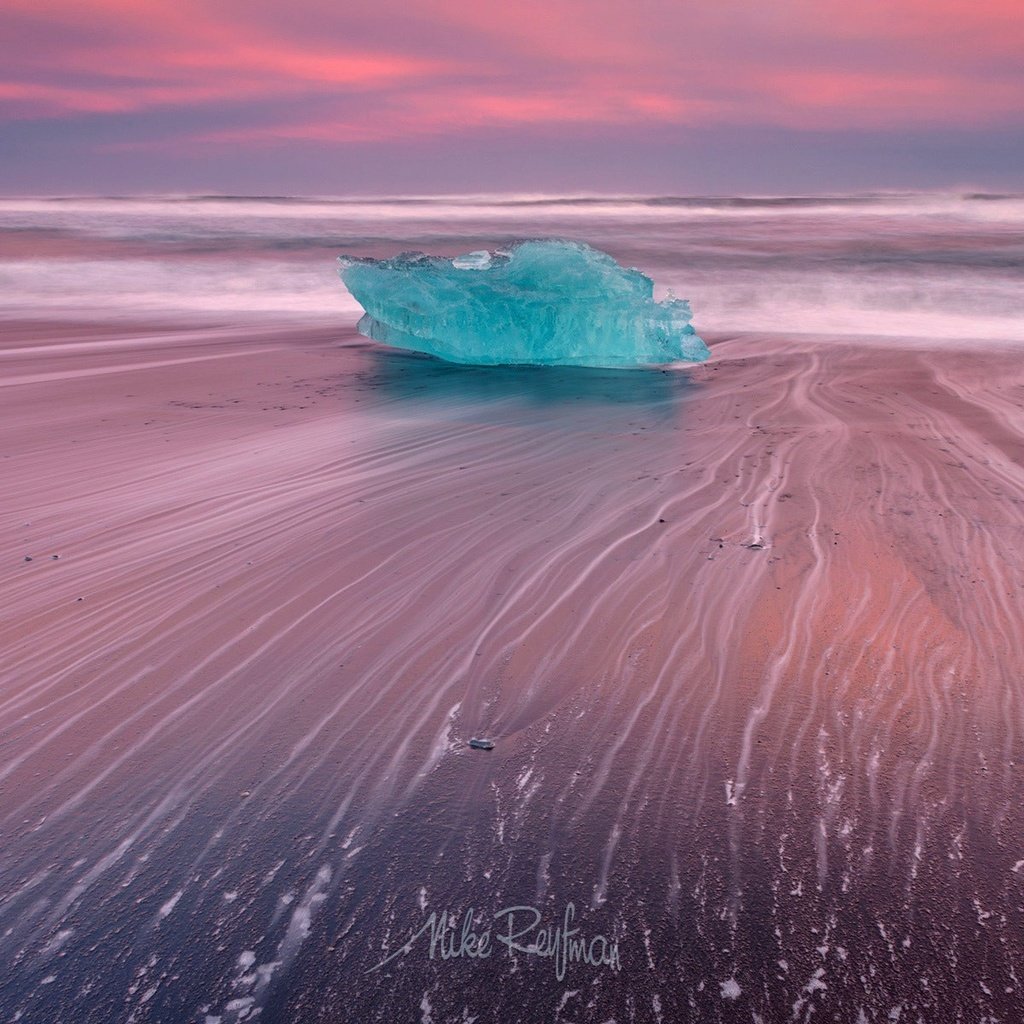 Обои свет, природа, пейзаж, море, пляж, лёд, исландия, light, nature, landscape, sea, beach, ice, iceland разрешение 1920x1200 Загрузить