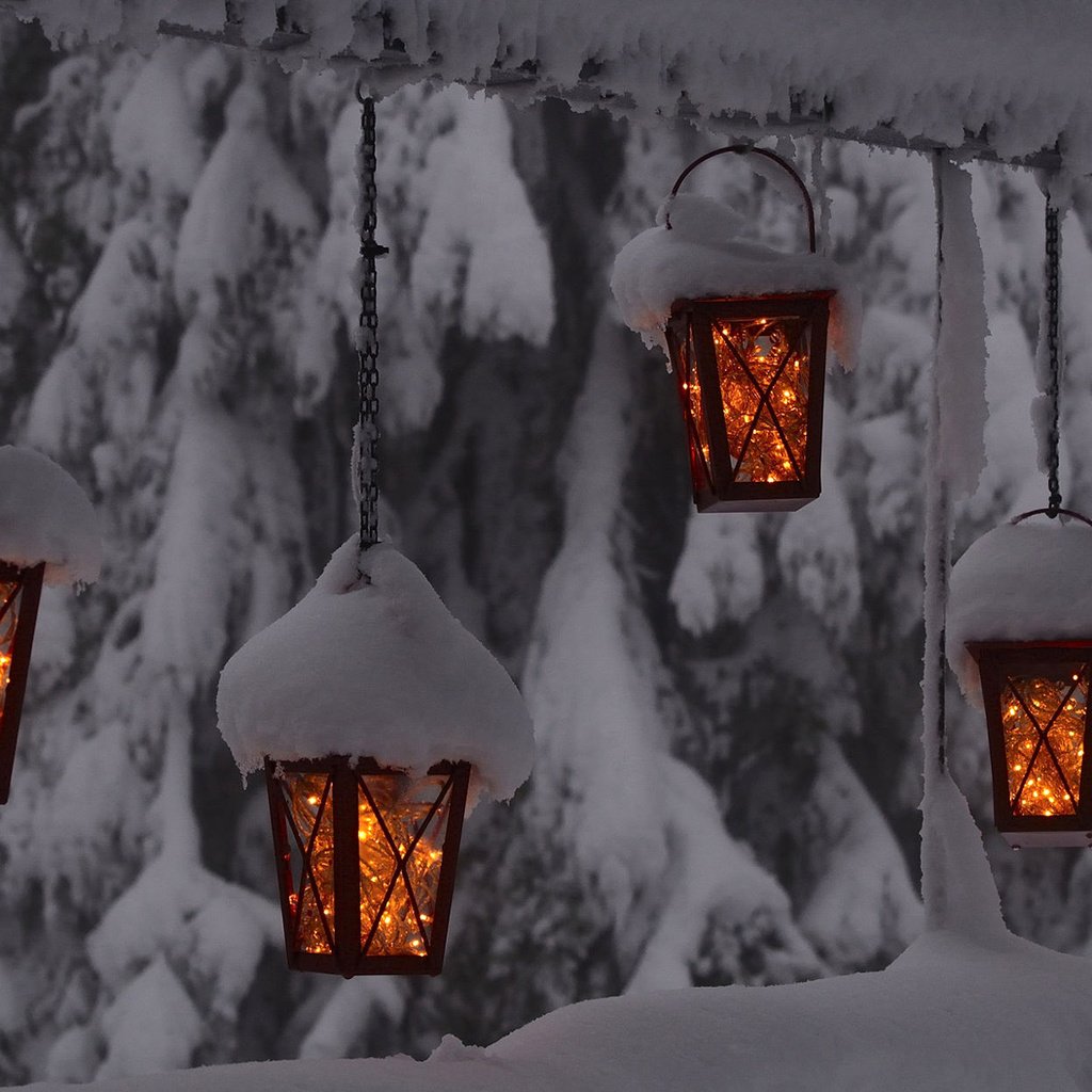 Обои свет, деревья, фонари, огни, снег, зима, гирлянда, hannu koskela, light, trees, lights, snow, winter, garland разрешение 1920x1200 Загрузить