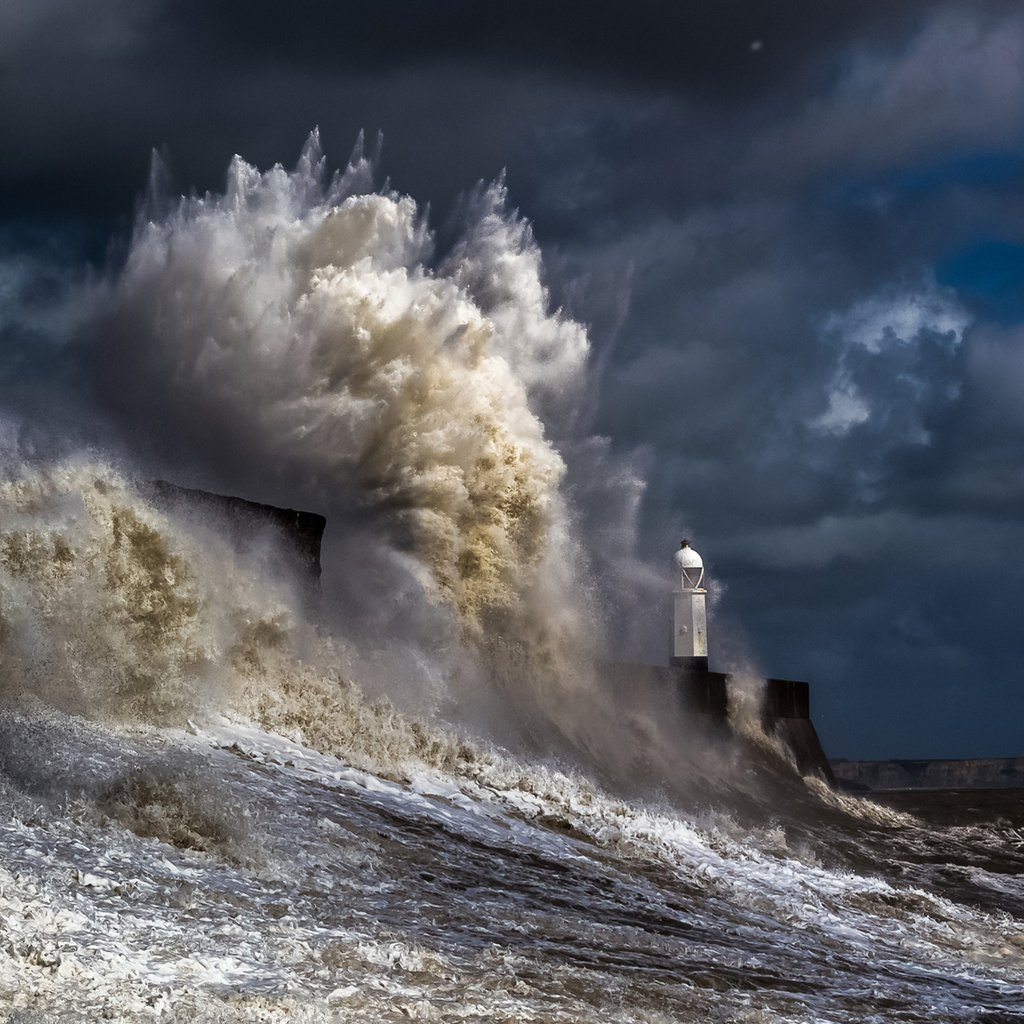 Обои природа, пейзаж, море, маяк, волна, океан, шторм, nature, landscape, sea, lighthouse, wave, the ocean, storm разрешение 1920x1200 Загрузить