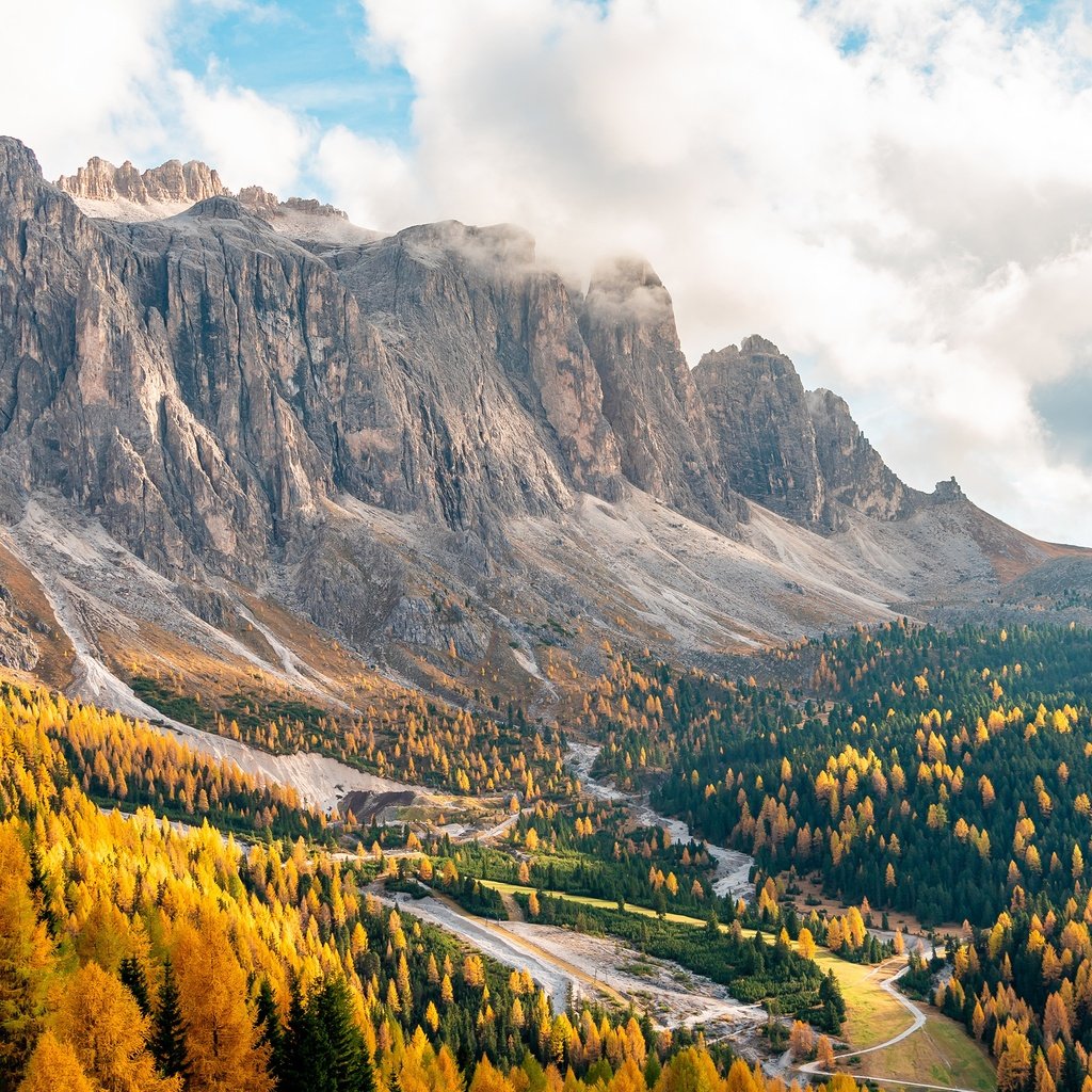 Обои деревья, горы, пейзаж, осень, италия, trees, mountains, landscape, autumn, italy разрешение 5120x2880 Загрузить