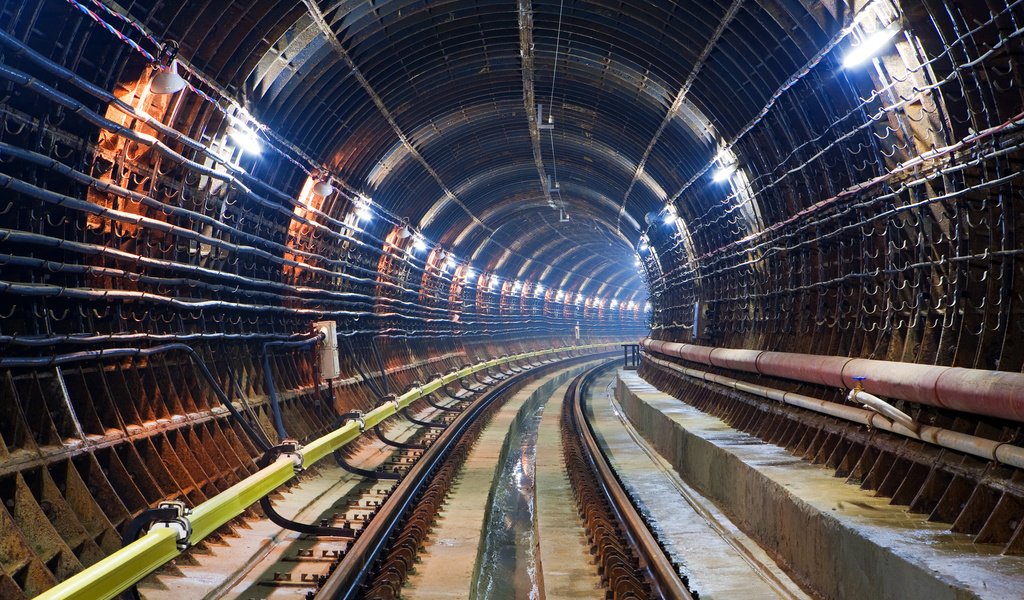 Обои рельсы, метро, тоннель, rails, metro, the tunnel разрешение 2560x1600 Загрузить