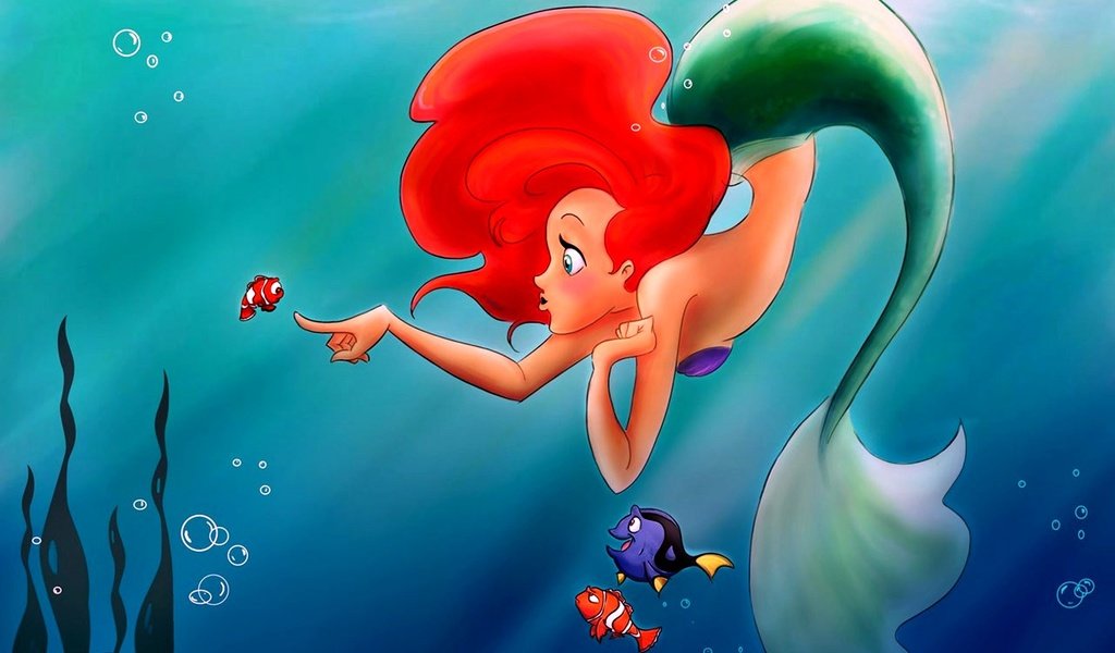 Обои дисней, русалочка, ариэль, disney, the little mermaid, ariel разрешение 1920x1200 Загрузить