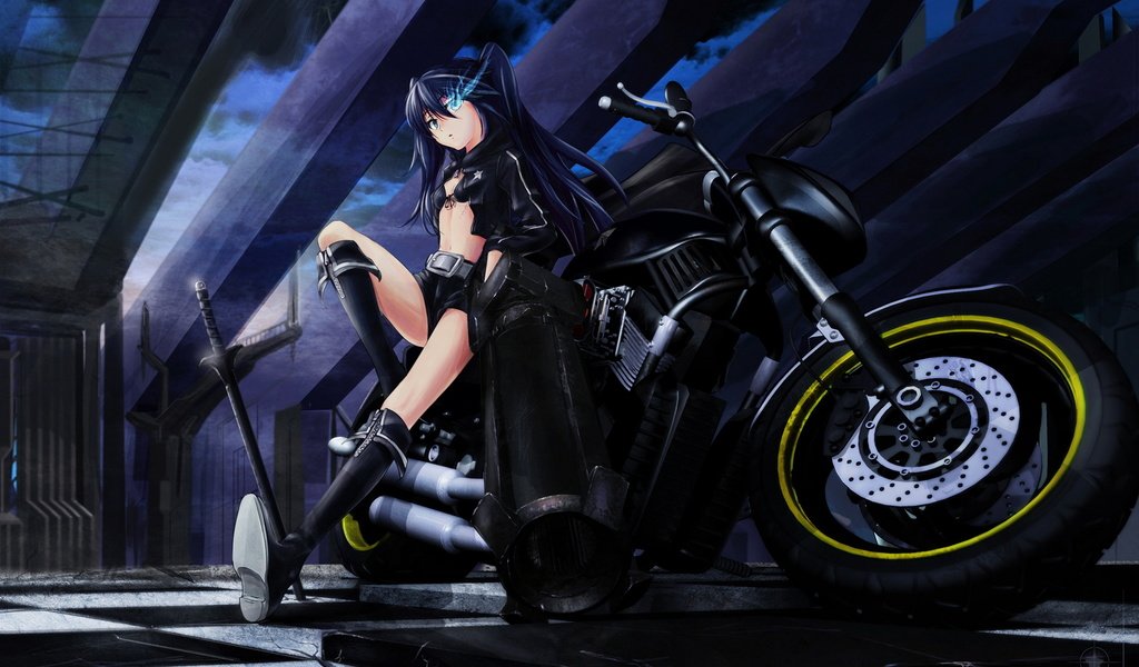 Обои аниме, black rock shooter, kartinka, yepizod, personazh, anime разрешение 1920x1200 Загрузить