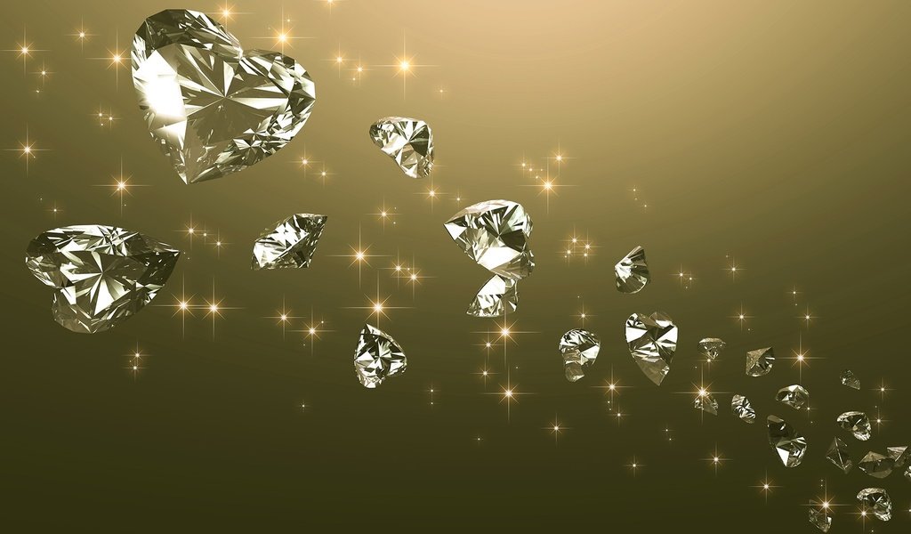 Обои бриллиантовые сердца, diamond heart разрешение 1920x1080 Загрузить