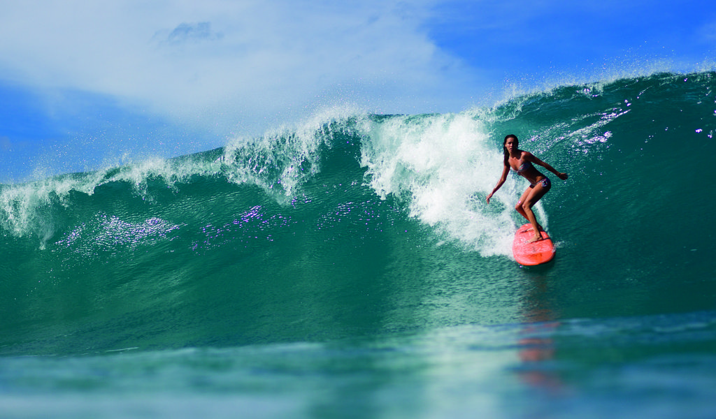 Обои девушка, серфинг, girl, surfing разрешение 1920x1080 Загрузить