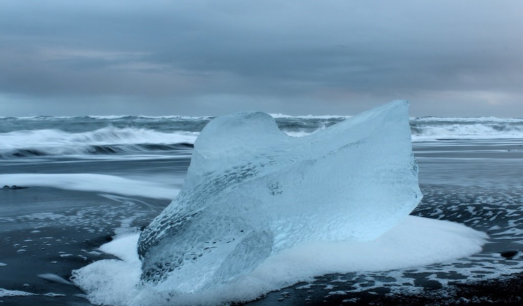 Обои берег, волны, лёд, холод, shore, wave, ice, cold разрешение 1920x1200 Загрузить