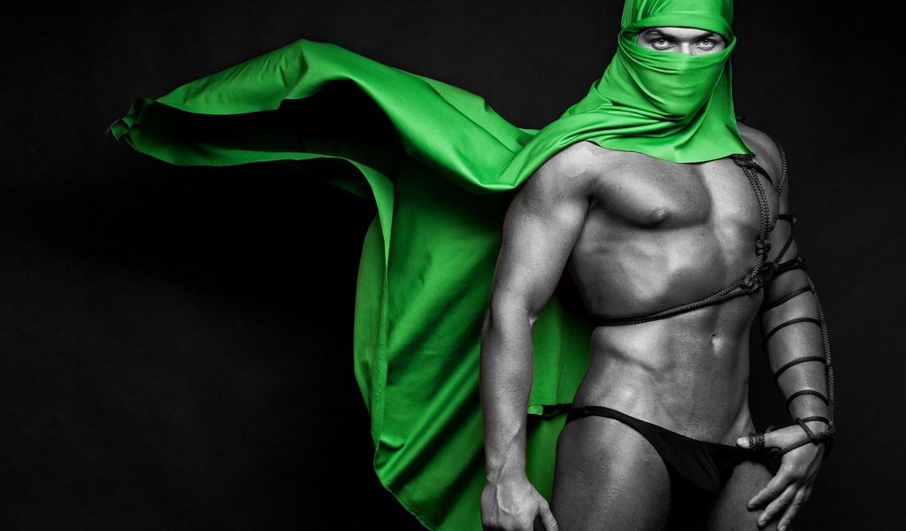 Обои зелёный, парень, фигура, платок, атлет, brawny male, green veil, green, guy, figure, shawl, athlete разрешение 1920x1080 Загрузить