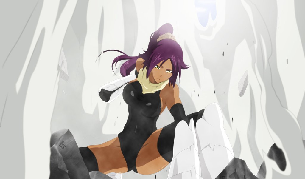 Обои арт, девушка, блич, shihouin yoruichi, stikyfinkaz-003, art, girl, bleach разрешение 1920x1200 Загрузить