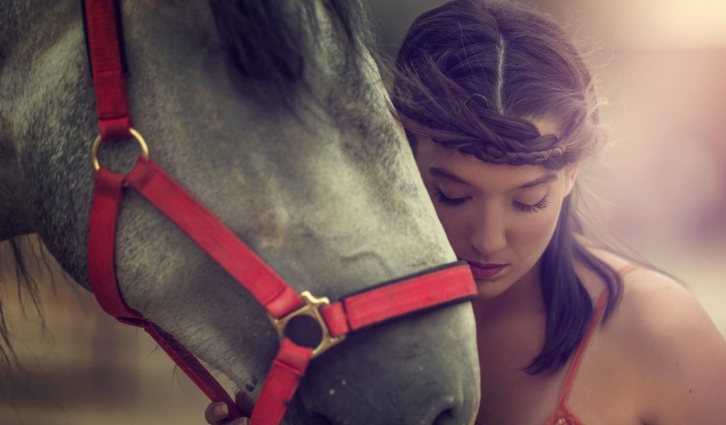 Обои морда, лошадь, девушка, настроение, модель, конь, arancha ari arevalo, face, horse, girl, mood, model разрешение 2048x1227 Загрузить