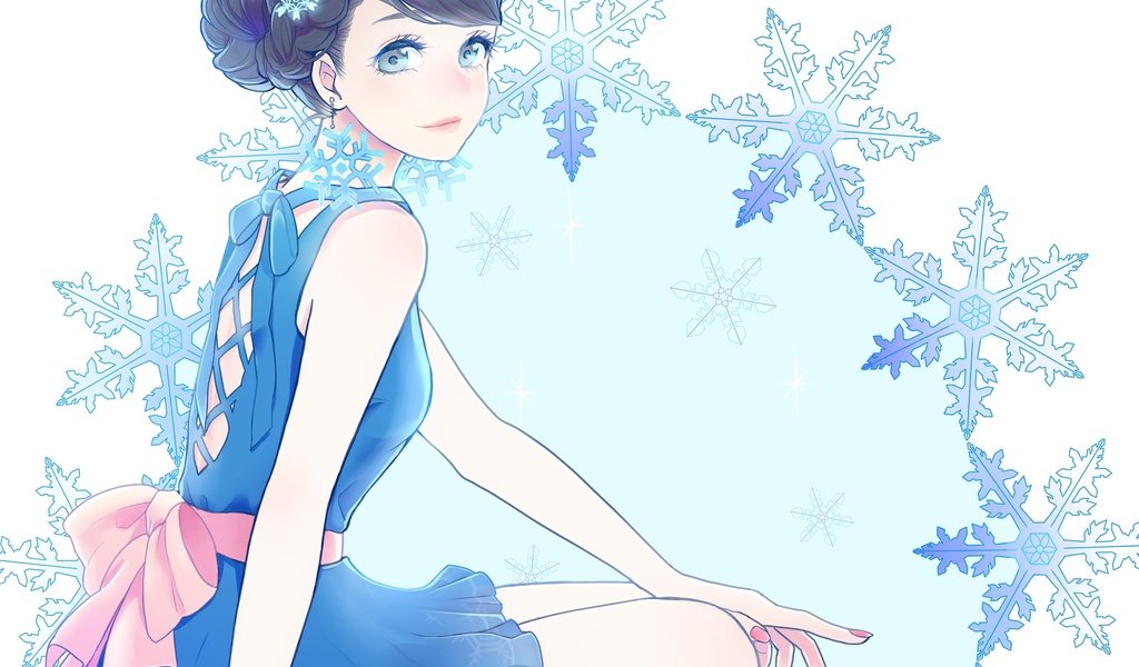 Обои арт, девушка, снежинки, платье, сидя, setsuko, sekkisei, art, girl, snowflakes, dress, sitting разрешение 2480x1955 Загрузить