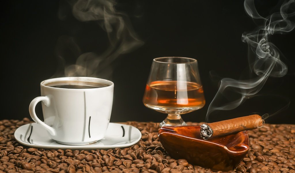 Обои зерна, кофе, чашка, кофейные зерна, коньяк, сигара, grain, coffee, cup, coffee beans, cognac, cigar разрешение 5709x3806 Загрузить