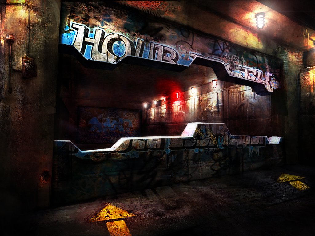 Обои ночь, граффити, заезд, лампы, мрачный, night, graffiti, check, lamp, dark разрешение 2133x1333 Загрузить