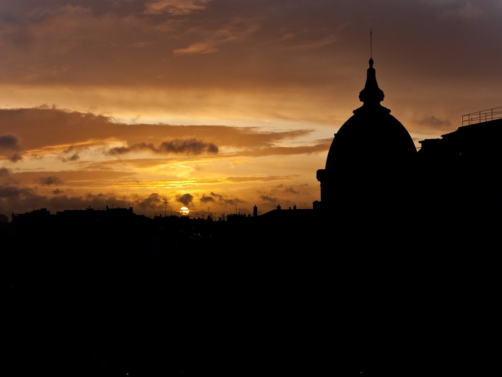 Обои солнце, закат, париж, силуэт, крыши, the sun, sunset, paris, silhouette, roof разрешение 1920x1280 Загрузить