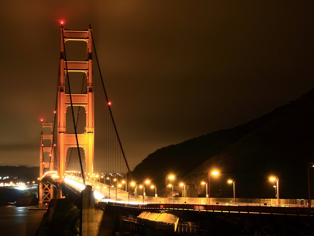 Обои дорога, ночь, фонари, мост, америка, road, night, lights, bridge, america разрешение 2560x1600 Загрузить