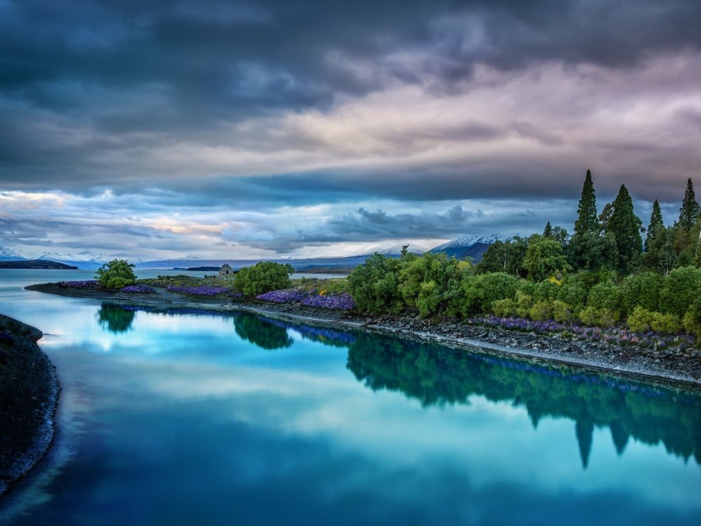 Обои небо, озеро, природа, тучи, пейзаж, новая зеландия, текапо, the sky, lake, nature, clouds, landscape, new zealand, lake tekapo разрешение 1920x1200 Загрузить