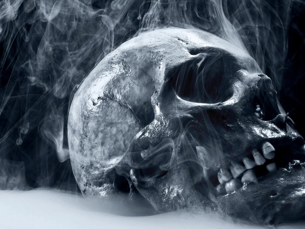 Обои дым, череп, smoke, skull разрешение 1920x1080 Загрузить