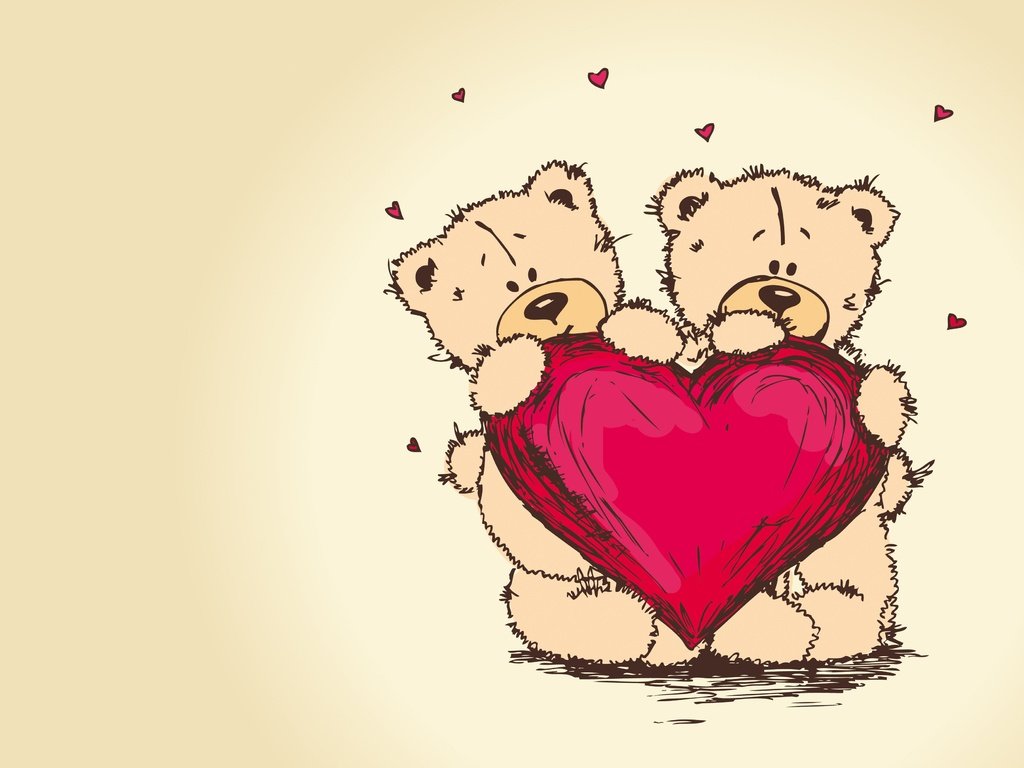 Обои рисунок, мишки, сердце, любовь, романтика, пара, тедди, figure, bears, heart, love, romance, pair, teddy разрешение 4000x2667 Загрузить