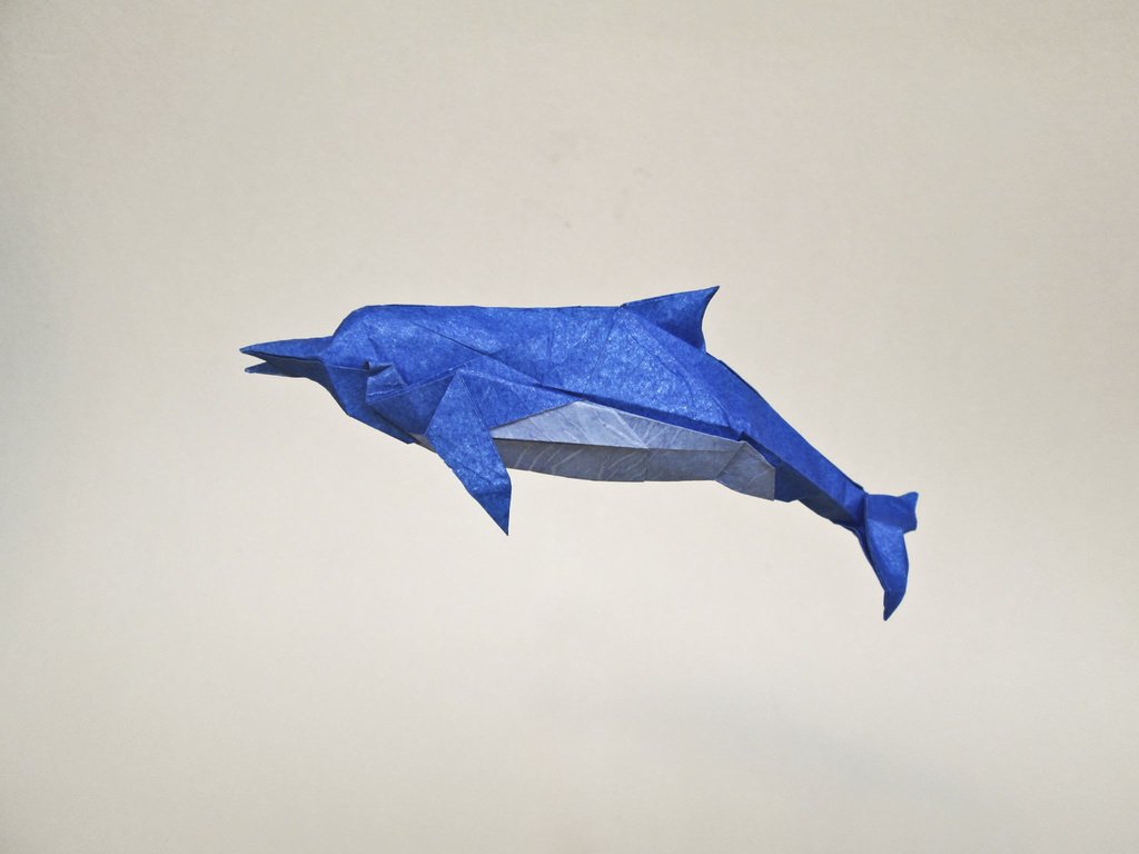 Обои оригами, дельфин, синий дельфин, origami, dolphin, blue dolphin разрешение 2731x2048 Загрузить