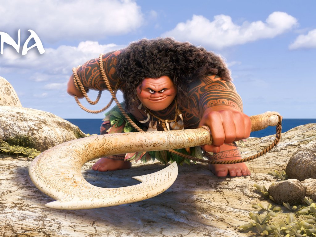 Обои дисней, моана, мауи, disney, moana, maui разрешение 3839x1607 Загрузить