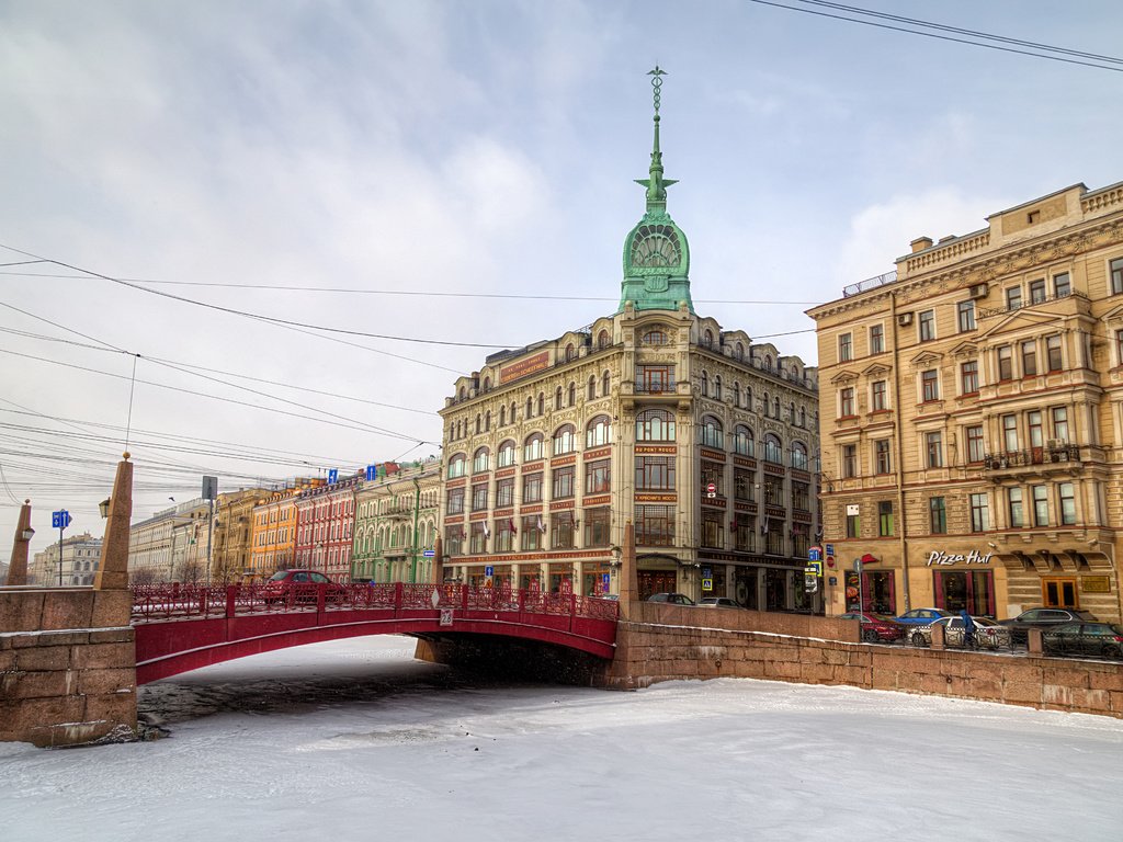 Обои река, петергоф, мост, город, лёд, россия, машины, здания, санкт-петербург, river, peterhof, bridge, the city, ice, russia, machine, building, saint petersburg разрешение 4200x2800 Загрузить