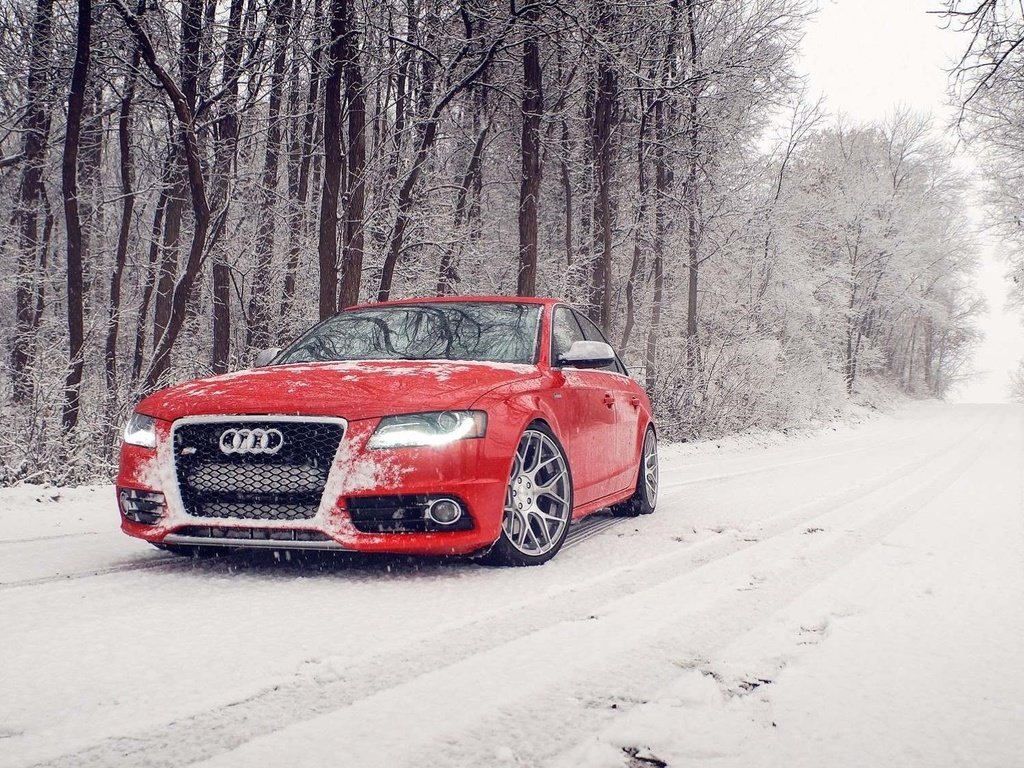 Обои снег, зима, красная, ауди, s4, snow, winter, red, audi разрешение 1920x1130 Загрузить