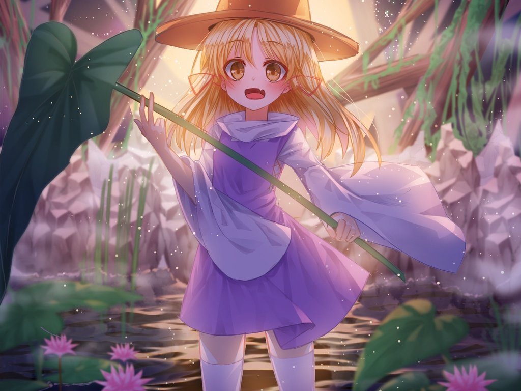 Обои вода, платье, блондинка, лоли, мория сувако, тохо, л, water, dress, blonde, loli, moriya suwako, touhou, l разрешение 2000x2000 Загрузить