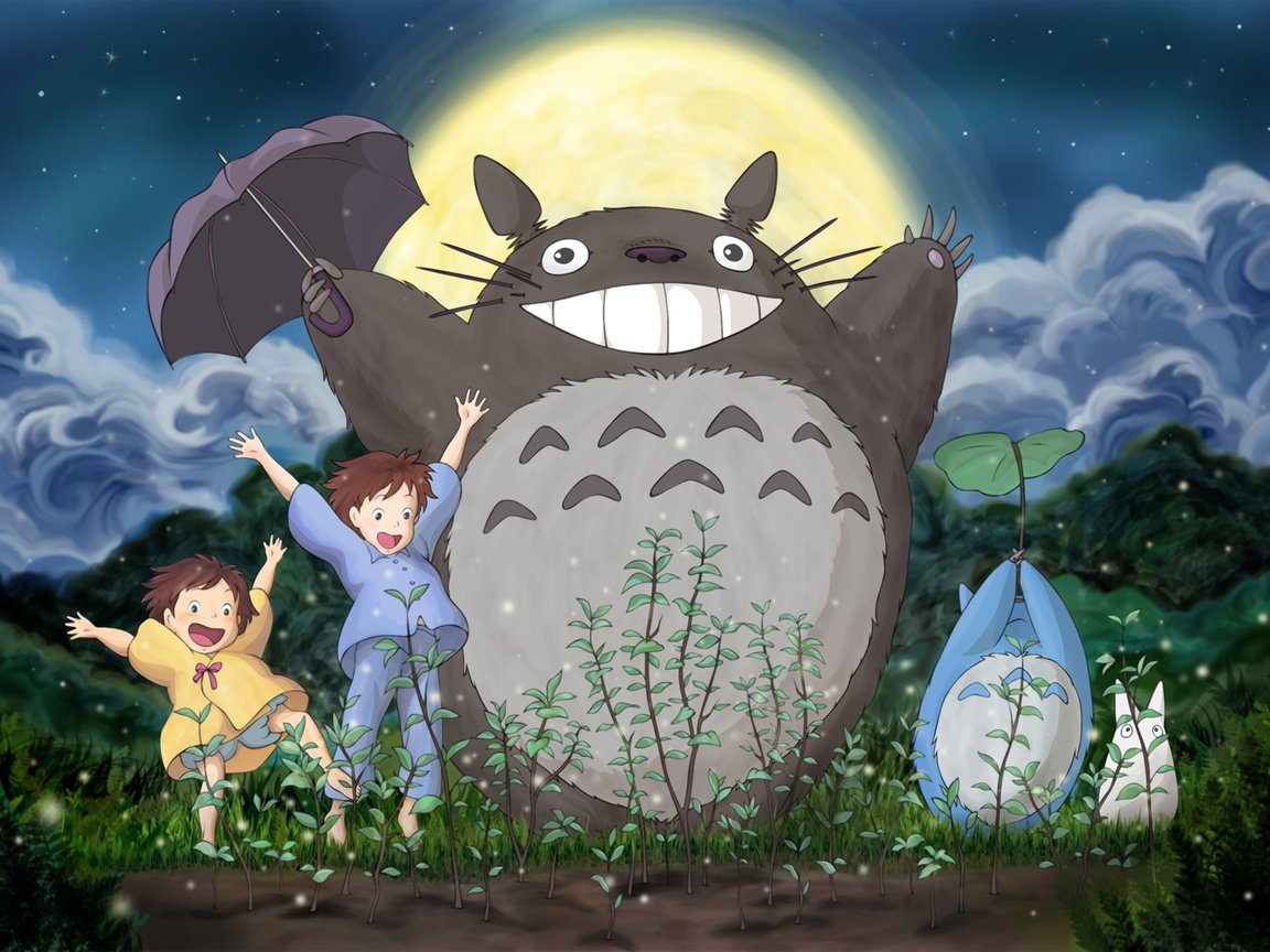 Обои ghibli, небо, мэй, трава, сацуки, облака, лес, луна, тоторо, хаяо миядзаки, мой сосед тоторо, the sky, mei, grass, satsuki, clouds, forest, the moon, totoro, hayao miyazaki, my neighbor totoro разрешение 1920x1200 Загрузить