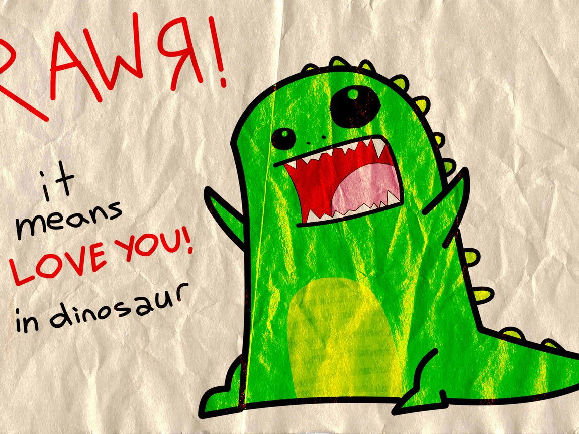 Обои динозавр, rawя, влюбленная, dinosaur, love разрешение 2063x1344 Загрузить