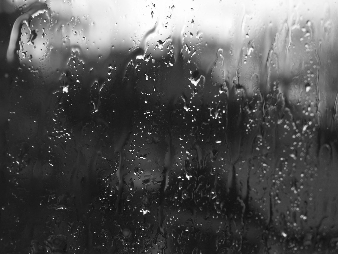 Обои капли, чёрно-белое, дождь, стекло, капли дождя, drops, black and white, rain, glass, raindrops разрешение 2292x1772 Загрузить